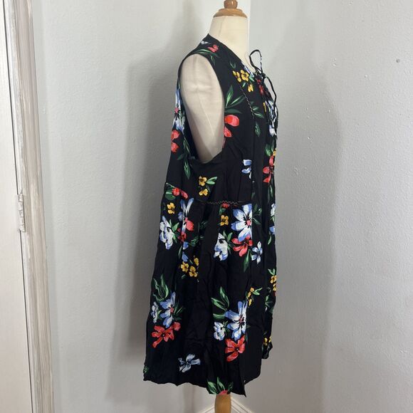Old Navy Dress Womens Extra Large Floral Empire Waist Lace Up Sleeveless - Picture 3 of 13